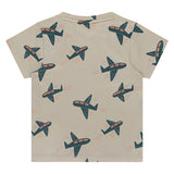 Babyface t-shirt Enjoy beige avec motifs avion vert BBE25327655