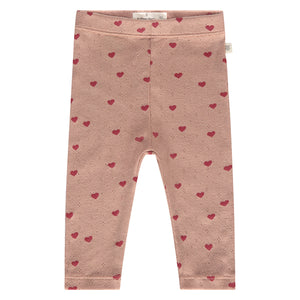 A Tiny Story pantalon bébé dusty coral coeurs TIN25129236