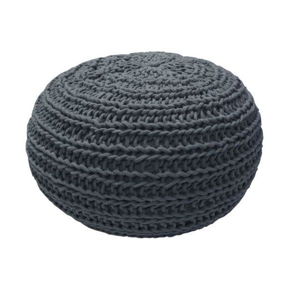 Perciles overseas pouf anthracite knitted 30x50cm