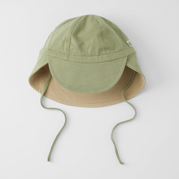 Cloby chapeau UV réversible 0-6mois Olive Green/Sandy Beach CBY-UVH1-OLSB