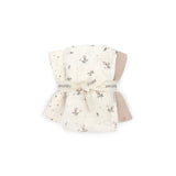 Babyshower set 3 draps tétra en gaze de coton 65x65cm roseberry P3SWROB