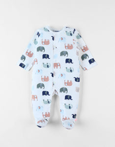 Noukie's Pyjama 1 pièce imprimé éléphants en jersey, écru Z2433132