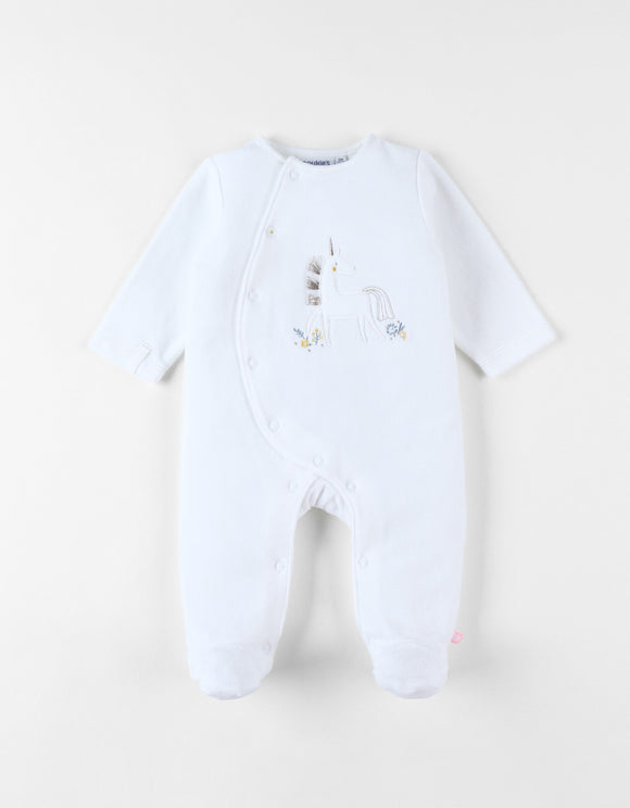 Noukie's Pyjama 1 pièce licorne en velours, écru Z2436130