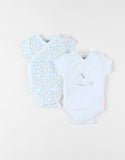 Noukie's Set de 2 bodies fleuris et licorne en coton, écru Z2436181