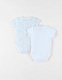Noukie's Set de 2 bodies fleuris et licorne en coton, écru Z2436181