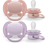Avent Sucette 0-6m Ultra Soft duo Rose/Mauve SCF091/31