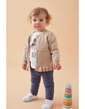 Noukie's gilet en tricot pinky flowers beige Z2457001