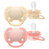 Avent sucette 0-6m ultra soft duo beige/rose SCF091/38