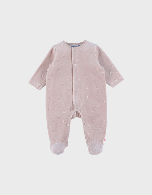 Noukie's Pyjama bébé en velours rose Z2586131