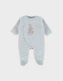 Noukie's pyjama bébé en velours aqua à broderie lapin Z2581131