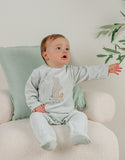 Noukie's pyjama bébé en velours aqua à broderie lapin Z2581131