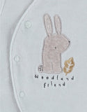 Noukie's pyjama bébé en velours aqua à broderie lapin Z2581131