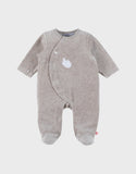 Noukie's pyjama bébé en velours beige avec broderie phoque Z2591132