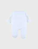 Noukie's Pyjama bébé en velours blanc avec broderie mouton Z2590131
