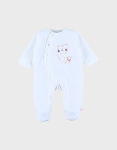 Noukie's Pyjama bébé en velours avec broderie chat Z2586133