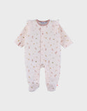 Noukie's pyjama bébé en velours rose pâle à volants Z2585131