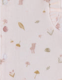 Noukie's pyjama bébé en velours rose pâle à volants Z2585131