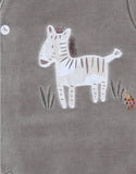 Noukie's Pyjama bébé en velours kaki avec broderie zèbre Z2582132