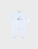 Noukie's Pyjama bébé en velours blanc avec broderie oiseau Z2588132