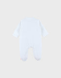 Noukie's Pyjama bébé en velours blanc avec broderie oiseau Z2588132