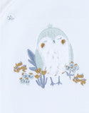 Noukie's Pyjama bébé en velours blanc avec broderie oiseau Z2588132