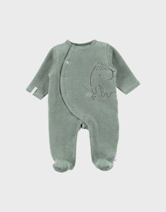 Noukie's pyjama bébé en velours vert avec broderie éléphant Z2583132