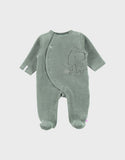 Noukie's pyjama bébé en velours vert avec broderie éléphant Z2583132