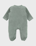 Noukie's pyjama bébé en velours vert avec broderie éléphant Z2583132