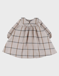Noukie's robe en coton à carreaux beige Z2559081