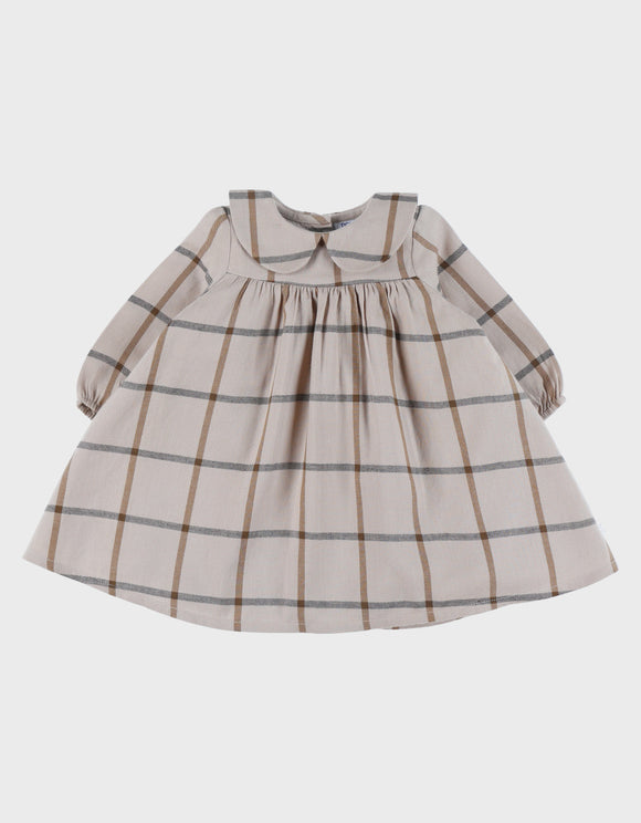 Noukie's robe en coton à carreaux beige Z2559081