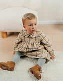 Noukie's robe en coton à carreaux beige Z2559081