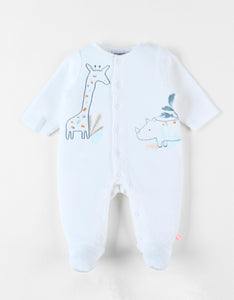 Noukie's Pyjama 1 pièce imprimé savane en velours, écru Z2444131