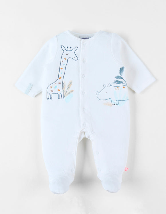 Noukie's Pyjama 1 pièce imprimé savane en velours, écru Z2444131