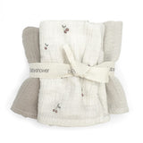 Babyshower set 3 draps tétra en gaze de coton 65x65cm cherries P3SWCHY