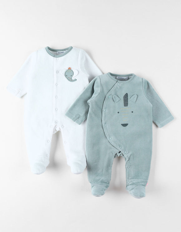 Noukie's set de 2 pyjamas velours crazy safari Z2530371