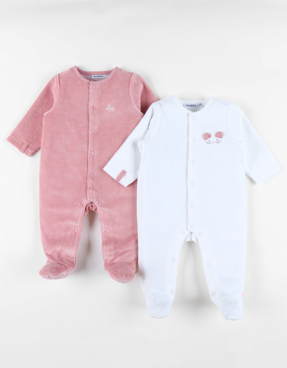 Noukie's set de 2 pyjamas velours pinky mousse Z2535371