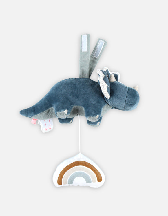 Noukie's Peluche musicale Tiga, Stegi & Ops, Ops en Veloudoux, bleu N2111.20