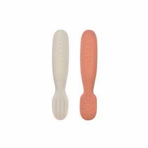 Beaba - lot de 2 pré cuillères en silicone terracotta/velvet Grey 913579