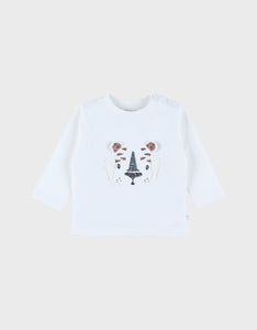 Noukie's t-shirt manches longues brodé en coton Z2552011