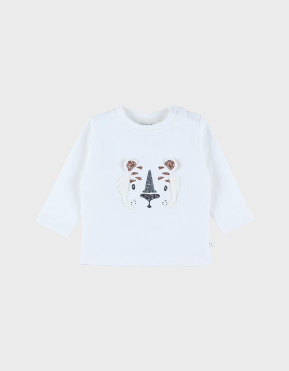 Noukie's t-shirt manches longues brodé en coton Z2552011