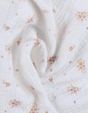 Noukie's drap tétra Fleurs d'Antan en gaze de coton blanc (lot de 3) BB2640.57