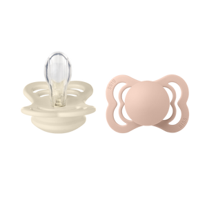 Bibs pack de 2 sucettes SUPREME silicone taille 1 (0-6 mois) Ivory/Blush