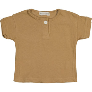 Bean's T-shirt ICECREAM Cot.Linen buttons Caramel S2324652