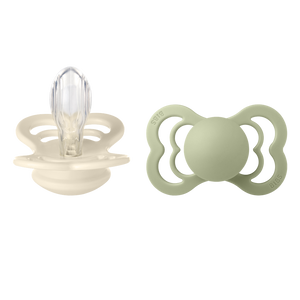 Bibs pack de 2 sucettes SUPREME silicone taille 2 (6-18 mois) Ivory/Sage