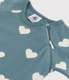 Petit Bateau pyjama bébé Coeurs en coton vert brut/blanc avalanche A03SP01