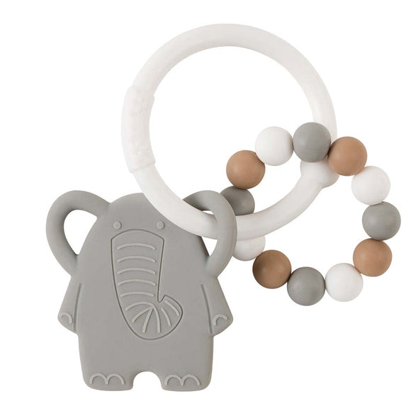 Nattou Anneau de dentition silicone éléphant billes gris 877633