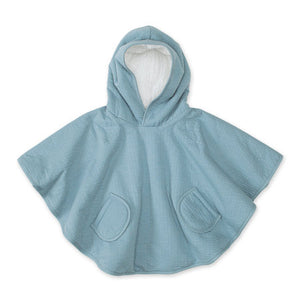 Bemini poncho de voyage 9-36m bleu minéral tetra jersey + teddy 383CADUM65HU