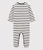 Petit Bateau Pyjama bébé en velours blanc MARSHMALLOW/bleu SMOKING 55492