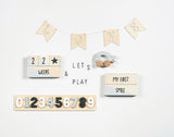 Jollein Puzzle en Bois - Chiffres 1-9 - Gris & Blanc 105-001-65334