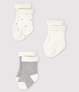 Petit Bateau Lot de 3 paires de chaussettes bébé 0-3 mois A01FH 00
